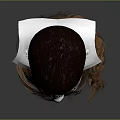 Realistic Human Head Model With White Face And Long Red Braided Hair