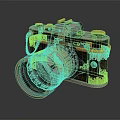 Vintage Digital Camera With Gold And Silver Decorative Design Details