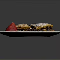 Delicious Fruit Pie Topped With Powdered Sugar And Fresh Strawberry On Decorative Plate