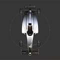 Sleek Silver Single Seater Race Car With Large Rear Wing And Aerodynamic Design