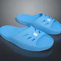 Blue Casual Home Slippers With Open Toe Design And Comfortable Rubber Material