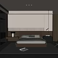 Modern Bedroom Interior With Upholstered Headboard Table Lamps And Floor to Ceiling Windows
