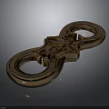 Copper Colored Metal Household Item With Circular Ring Design And Floral Decoration