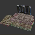 Heavy Duty Stacked Wooden Pallets For Industrial Storage And Transport Equipment
