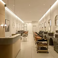 Modern Beauty Hair Salon Interior With Styling Chairs Mirrors And Soft Lighting Design