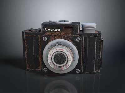 Vintage Camilla 2 Camera Electronic Device With Retro Design Black Body And Silver Lens 3d model