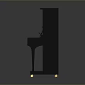 Black Yamaha Upright Piano with Functional Stylish Classic Design as Elegant Household Living Item
