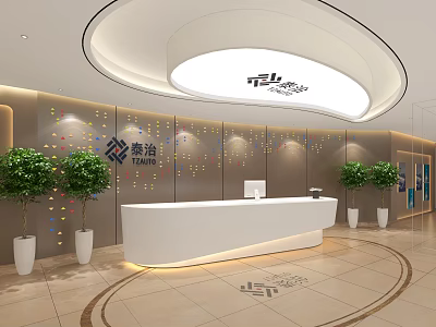 Company Office Front Desk 3d model