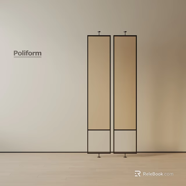 Modern Poliform Interior Screen With Double Panel And Beige Frame Design 3d model
