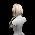 Game Movie Character With Long Wavy Blonde Hair In 3D Render On Black Background