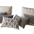 Stylish Decorative Pillows With Leaf Houndstooth Chevron Patterns In Gray Beige Tones