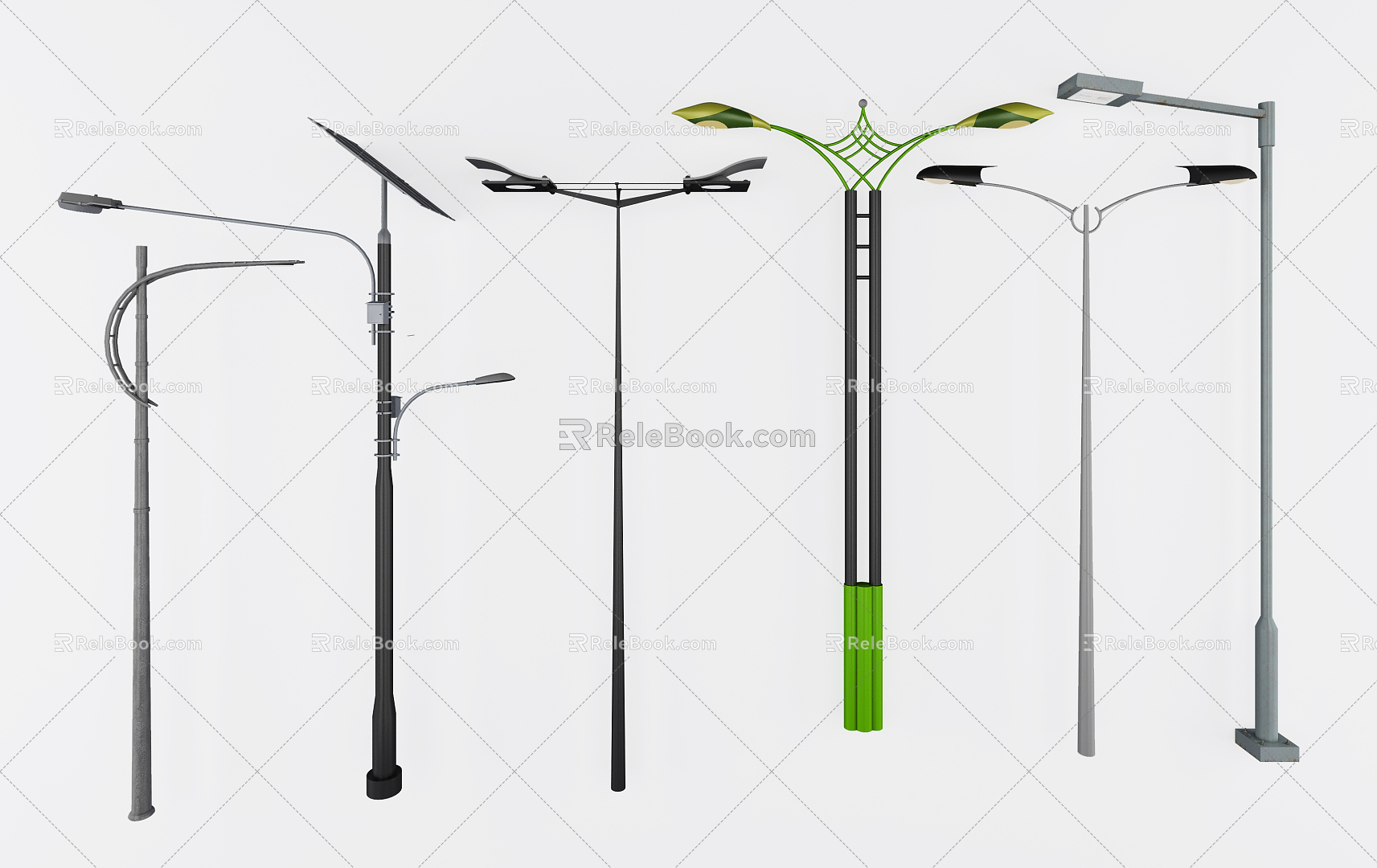 Modern street lamp street lamp combination 3d model