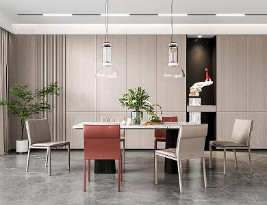 Modern Dining Table Chair Combination Dining Table Chair 3d model