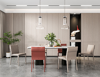 Modern Dining Table Chair Combination Dining Table Chair 3d model