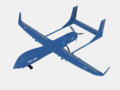 Blue FH 95 Drone With Aerodynamic Wing Structure And Propeller Design 3d model