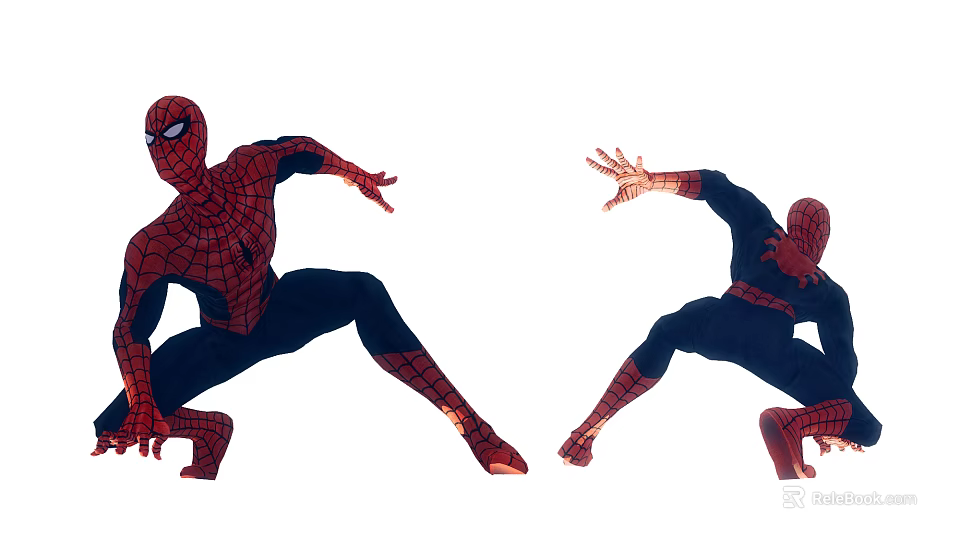 SpiderMan Game Movie Character In Red Blue Web Suit With Dynamic Poses 3d model 