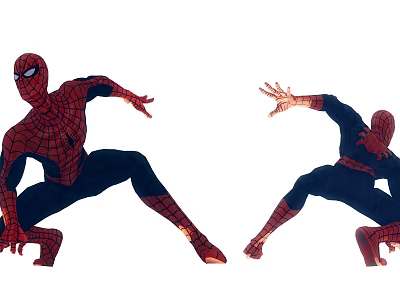 SpiderMan Game Movie Character In Red Blue Web Suit With Dynamic Poses 3d model