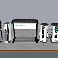Public Green Energy Electric Vehicle Charging Stations With Solar Panel And Multiple Units
