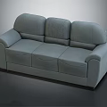 Light Gray Leather Modern Three Seater Sofa With Comfortable Backrest And Armrests 3d model