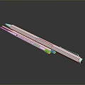 Household Long Strip Tools With Blue Green Buttons And Textured Surface 3d model