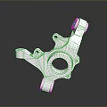 3D Rendered Metal Mechanical Part With Smooth Surface And Precision Engineered Holes