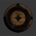 Traditional Wooden Barrel With Metal Hoops For Household Storage And Decorative Use