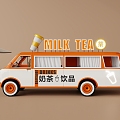 Milk tea car fast food car stall car sales truck coffee car snack car mobile dining car car car modification 3d model