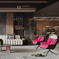 Modern Living Room Interior Design With White Sofa Coffee Table Artwork And Striped Rug