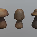 Wooden Mushroom Shaped Decorative Ornament Set for Home Interior Decor