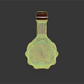 Medical Glass Bottle With Red Cap Transparent Body Red Liquid And Reflective Base