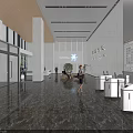 Bright Spacious Modern Office Building Lobby With Professional Front Desk Reception And Smart Access Gates