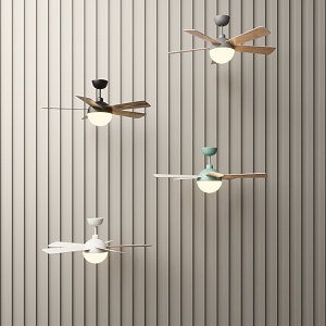 Modern ceiling fan lamp fan chandelier 3d model