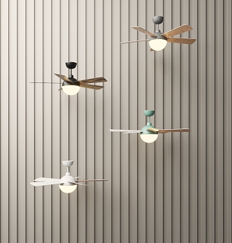 Modern ceiling fan lamp fan chandelier 3d model