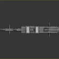 Interstellar Gray Spaceship With Yellow Lines And Futuristic Aerospace Structure Design