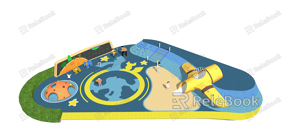 Children's entertainment area Modern play equipment model