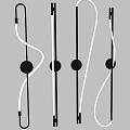 Modern Curved LED Wall Lamps With Black Metal Frame For Interior Lighting Decoration