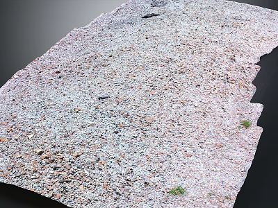 Gravel Covered Ground With Small Stones And Little Grass 3d model
