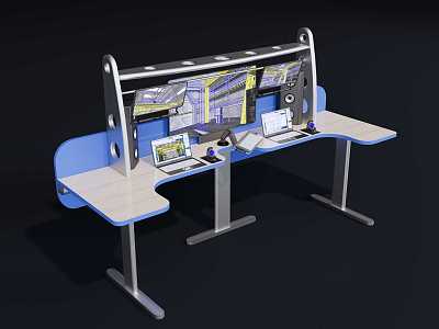 Computer Workbench Equipment Workbench 3d model