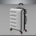 Stylish Modern White Travel Suitcase With Retractable Handle And Rolling Wheels