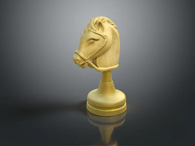 Elegant Golden Horse Chess Piece Decorative Furniture Ornament With Classic Design 3d model
