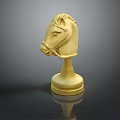 Elegant Golden Horse Chess Piece Decorative Furniture Ornament With Classic Design