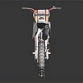 White Dirt Bike Featuring Modern Design Black Seat Orange Forks And Black Tires 3D Render
