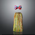 Fashionable Colorful Fringed Skirt With Pink Red Sequined Bow Decorative Design