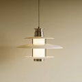 Modern Minimalist Pendant Light With Tiered White Shades Metal Frame And Soft Glow