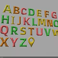 Colorful Alphabet Letters With Yellow Location Pin For Kids Educational Supplies