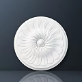 Elegant White Circular Carved Design With Intricate Petal Patterns And Central Circle Decoration