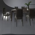 Hinged Door Interior Design For Modern Dining Room With Wooden Table And Chairs