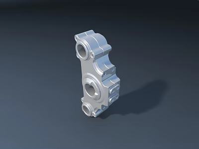 Road Infrastructure Metal Component With Mounting Holes And Durable Design 3d model