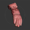 Artistic Red Glove With White Dots And Black Accents Unique Creative Shape Design 3d model