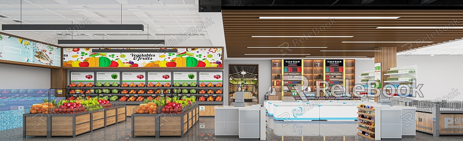 Modern Supermarket Fresh Supermarket Supermarket Vegetable and Fruit Area Fresh Area Supermarket Department Store Fruit and Vegetable model